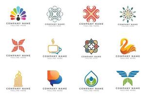 Logo set modern and creative branding idea collection for business company. vector