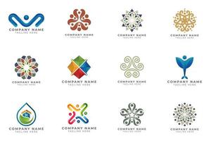 Logo set modern and creative branding idea collection for business company. vector