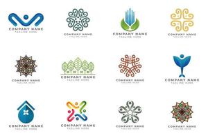 Logo set modern and creative branding idea collection for business company. vector