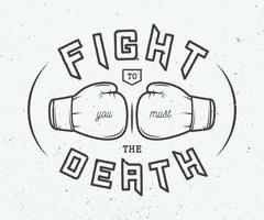 Boxing slogan with motivation. Vector illustration