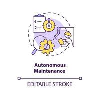 Autonomous maintenance concept icon. Total productive maintenance abstract idea thin line illustration. Isolated outline drawing. Editable stroke. vector