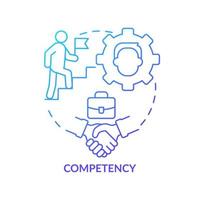 Competency blue gradient concept icon. Pillar of innovation management abstract idea thin line illustration. Employee skills, abilities. Isolated outline drawing. vector