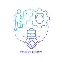 Competency blue gradient concept icon. Pillar of innovation management abstract idea thin line illustration. Employee skills, abilities. Isolated outline drawing. vector