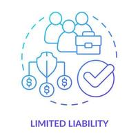 Limited liability blue gradient concept icon. Cooperative society benefit abstract idea thin line illustration. Reduced risk to business. Isolated outline drawing. vector