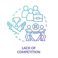 Lack of competition blue gradient concept icon. Cooperative society drawback abstract idea thin line illustration. Competitive market. Isolated outline drawing. vector