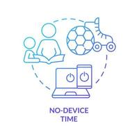 No device time blue gradient concept icon. Limit time with gadgets. Discipline. Quality time together abstract idea thin line illustration. Isolated outline drawing. vector