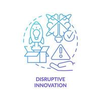 Disruptive innovation blue gradient concept icon. Form of innovation in business abstract idea thin line illustration. Create new market. Isolated outline drawing. vector