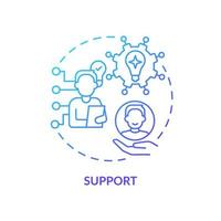 Support blue gradient concept icon. Innovation management essential abstract idea thin line illustration. Efficient strategic orientation. Isolated outline drawing. vector