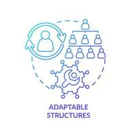 Adaptable structures blue gradient concept icon. Principle for managing innovation abstract idea thin line illustration. Adaptive model. Isolated outline drawing. vector