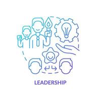 Leadership blue gradient concept icon. Innovation management key area abstract idea thin line illustration. Inspire worker productivity. Isolated outline drawing. vector