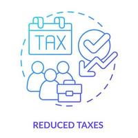 Reduced taxes blue gradient concept icon. Cooperative society benefit abstract idea thin line illustration. Taxation absence. Income protection. Isolated outline drawing. vector