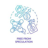 Free from speculation blue gradient concept icon. Cooperative society benefit abstract idea thin line illustration. Financial instrument. Isolated outline drawing. vector