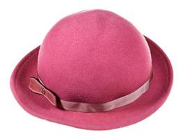 woman felt magenta hat with wide brim photo