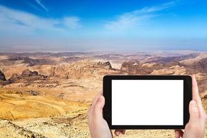 foto del paisaje montañoso de jordania cerca de petra