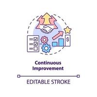 Continuous improvement concept icon. Lean manufacturing principle abstract idea thin line illustration. Isolated outline drawing. Editable stroke. vector