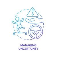 Managing uncertainty blue gradient concept icon. Innovation management principle abstract idea thin line illustration. Flexibility. Isolated outline drawing. vector