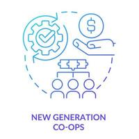 New generation co-ops blue gradient concept icon. Offering value-added products abstract idea thin line illustration. Cooperative model. Isolated outline drawing. vector