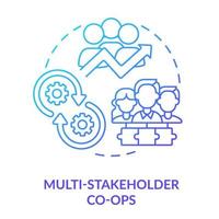 Multi-stakeholder co-ops blue gradient concept icon. Multi-membership abstract idea thin line illustration. Roles in enterprise. Collective unit. Isolated outline drawing. vector