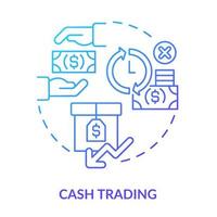 Cash trading blue gradient concept icon. Cooperative society drawback abstract idea thin line illustration. Buying and selling stocks. Isolated outline drawing. vector