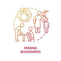 Missing boundaries red gradient concept icon. Toxic family relationship. Feature of dysfunctional families abstract idea thin line illustration. Isolated outline drawing. vector