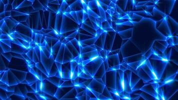 Looped geometric background of different polygons in blue toning. 3d render. video