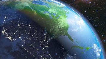 Space view of the United States of America on a rotating Earth. 3D render. Elements of this image furnished by NASA. video