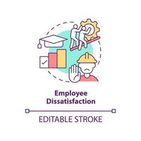 Employee dissatisfaction concept icon. Lean manufacturing disadvantage abstract idea thin line illustration. Isolated outline drawing. Editable stroke. vector