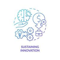 Sustaining innovation blue gradient concept icon. Form of innovation in entrepreneurship abstract idea thin line illustration. Existing products. Isolated outline drawing. vector