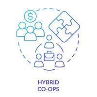 Hybrid co-ops blue gradient concept icon. Worker-consumer cooperative abstract idea thin line illustration. More access to capital. Collective unit. Isolated outline drawing. vector