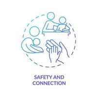 Safety and connection blue gradient concept icon. Support and protection. Family relationships importance abstract idea thin line illustration. Isolated outline drawing. vector