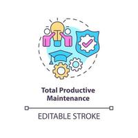 Total productive maintenance concept icon. Lean manufacturing principle abstract idea thin line illustration. Isolated outline drawing. Editable stroke. vector