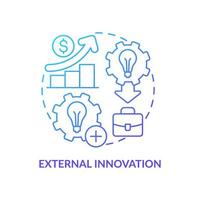 External innovation blue gradient concept icon. Source for idea generation abstract idea thin line illustration. Partnerships, contracts. Isolated outline drawing. vector