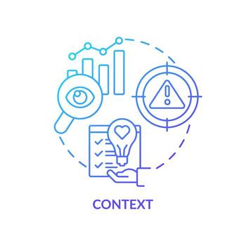 icono de concepto de degradado azul de contexto. gestión de la innovación elemento clave idea abstracta ilustración de línea delgada. identificando oportunidades. dibujo de contorno aislado. vector