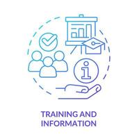 Training and information blue gradient concept icon. Cooperative principle abstract idea thin line illustration. Providing education. Isolated outline drawing. vector
