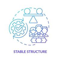 icono de concepto de gradiente azul de estructura estable. sociedad cooperativa beneficio idea abstracta ilustración de línea delgada. estabilidad en la organización. dibujo de contorno aislado. vector