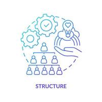 Structure blue gradient concept icon. Innovation management backbone abstract idea thin line illustration. Organizational changes. Isolated outline drawing. vector