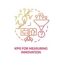 KPIs for measuring innovation red gradient concept icon. Barrier of innovation management abstract idea thin line illustration. Performance metric. Isolated outline drawing. vector