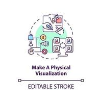 Make physical visualization concept icon. Value stream mapping best practice abstract idea thin line illustration. Isolated outline drawing. Editable stroke. vector