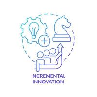 Incremental innovation blue gradient concept icon. Innovation type in business abstract idea thin line illustration. Minor improvements. Isolated outline drawing. vector