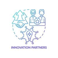 Innovation partners blue gradient concept icon. Source for idea generation abstract idea thin line illustration. Corporate partnerships. Isolated outline drawing. vector