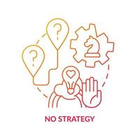 No strategy red gradient concept icon. Challenge in innovation management abstract idea thin line illustration. Failed business. Isolated outline drawing. vector