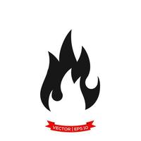 flame icon in trendy flat design, fire icon vector