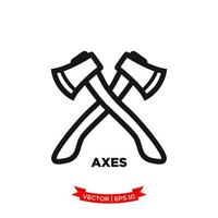 axe icon vector logo template in treny flat design