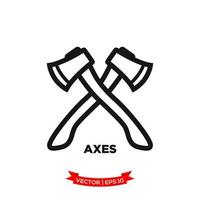 axe icon vector logo template in treny flat design