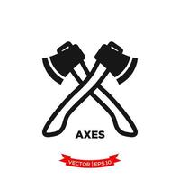 axe icon vector logo template in treny flat design