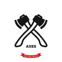 axe icon vector logo template in treny flat design