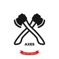 axe icon vector logo template in treny flat design