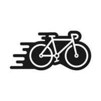 icono de bicicleta en diseño plano de moda vector