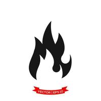 flame icon in trendy flat design, fire icon vector