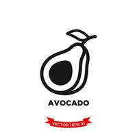 avocado illustration icon vector logo template in treny flat design